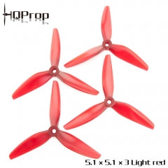 HQ Durable Prop 5.1X5.1X3 (2CW+2CCW) Color Light Red Poly Carbonate
