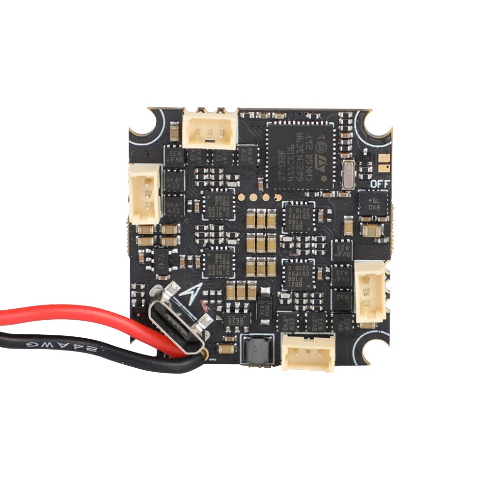 T-MOTOR F411 1S 6A BLUEJAY AIO FLIGHT CONTROLLER W/ ONBOARD ELRS 2.4G RX AND ANALOG VTX - 25.5X25.5MM