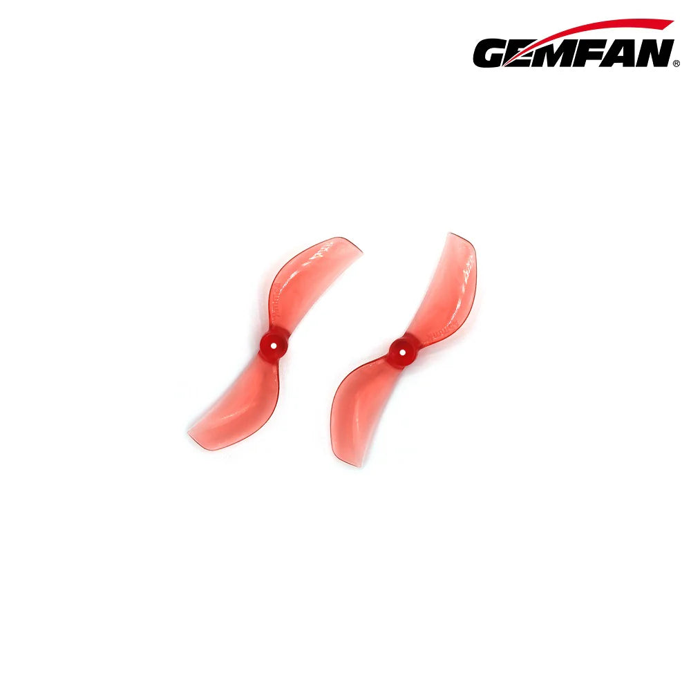 GEMFAN 45MM-2 BI-BLADE 1MM SHAFT PROPELLERS - (4CW+4CCW) Clear Red