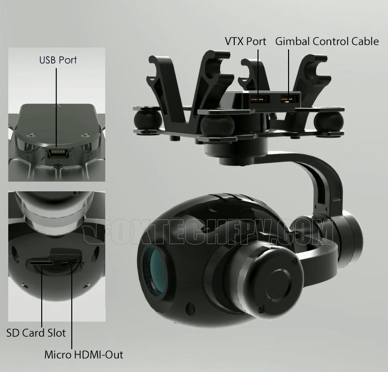 SEEKER-10 HD 10X Optical Zoom Camera with 3-axis Gimbal