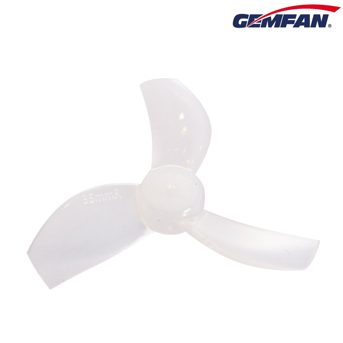 GEMFAN 35MM DURABLE TRI-BLADE PROPELLERS 1MM SHAFT (4CW+4CCW)  MILKY WHITE