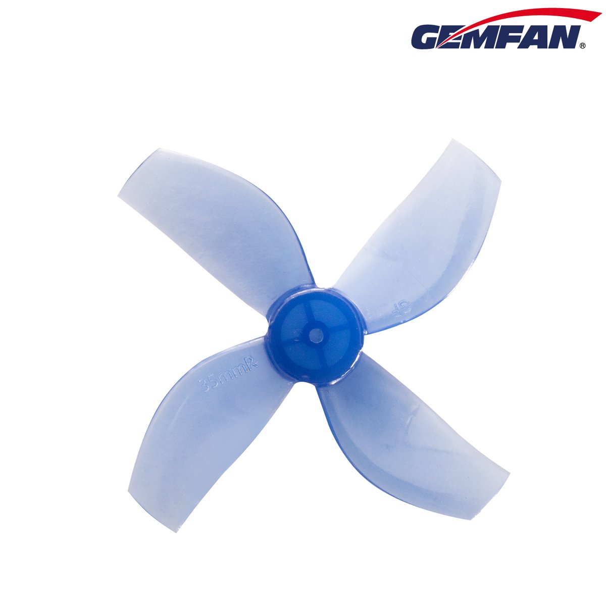 GEMFAN 35MM DURABLE QUAD-BLADE PROPELLERS 1MM SHAFT (4CW+4CCW) - BLUE