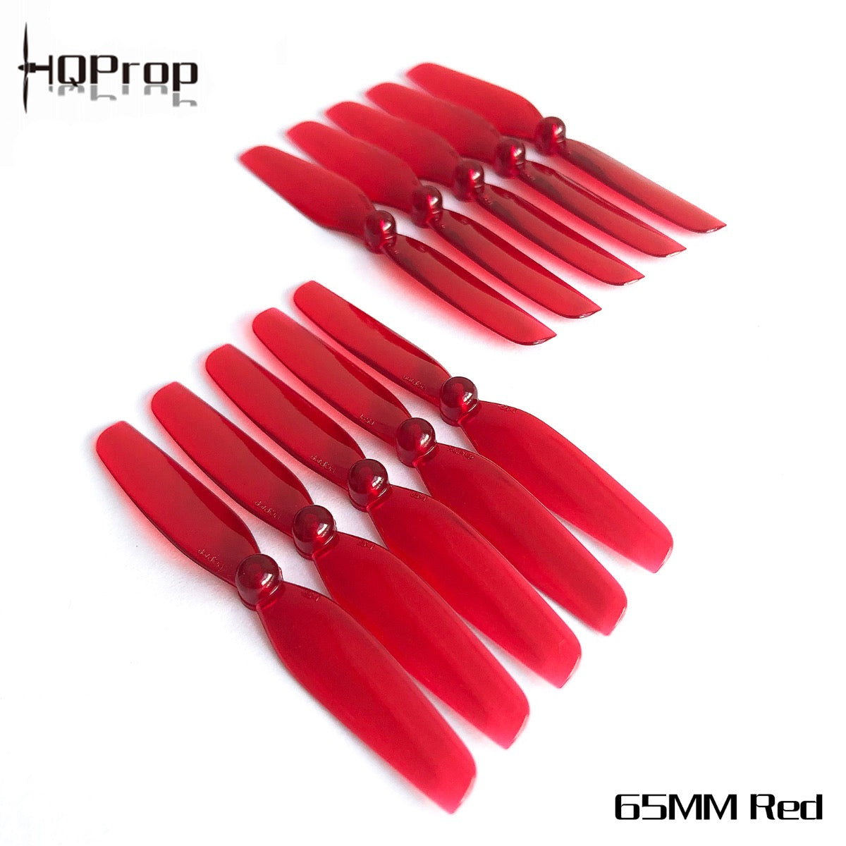 HQ Micro Prop 65MM (5CW+5CCW)-Poly Carbonate-1.5MM Shaft RED