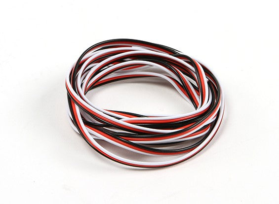 Flat 26AWG servo wire 1 mtr (R/B/W)