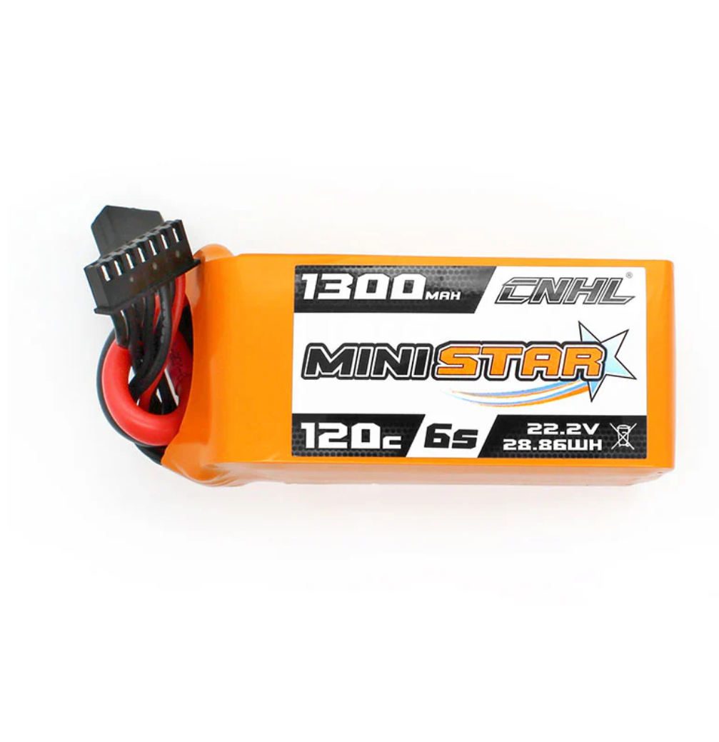 CNHL MiniStar Series 1300mAh 6S 120C LiPo Battery with XT60 Plug for FPV Drones
