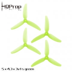 HQ Durable Prop 5X4.3X3V1S (2CW+2CCW) Color Light Green Poly Carbonate