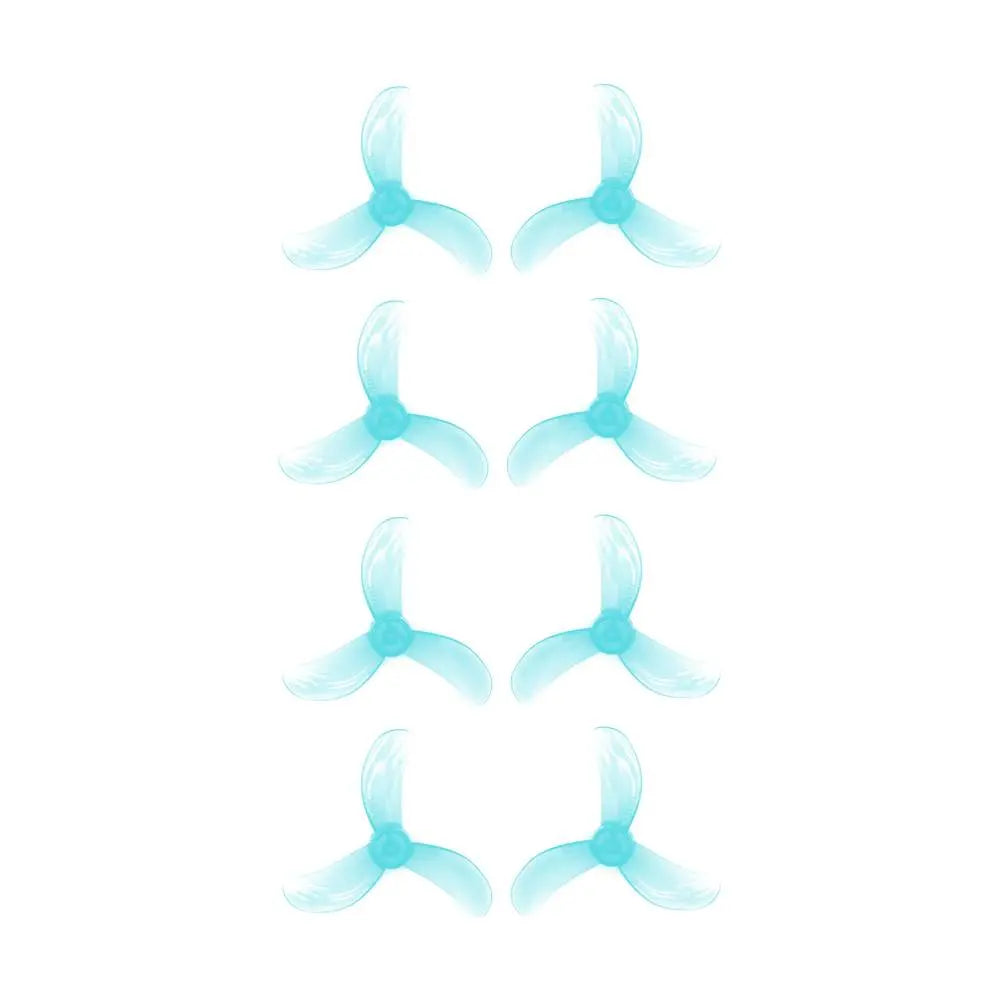 Gemfan 40mm 1608 3-Blade Polycarbonate Propeller (Set of 8) - 1.5mm Clear Blue