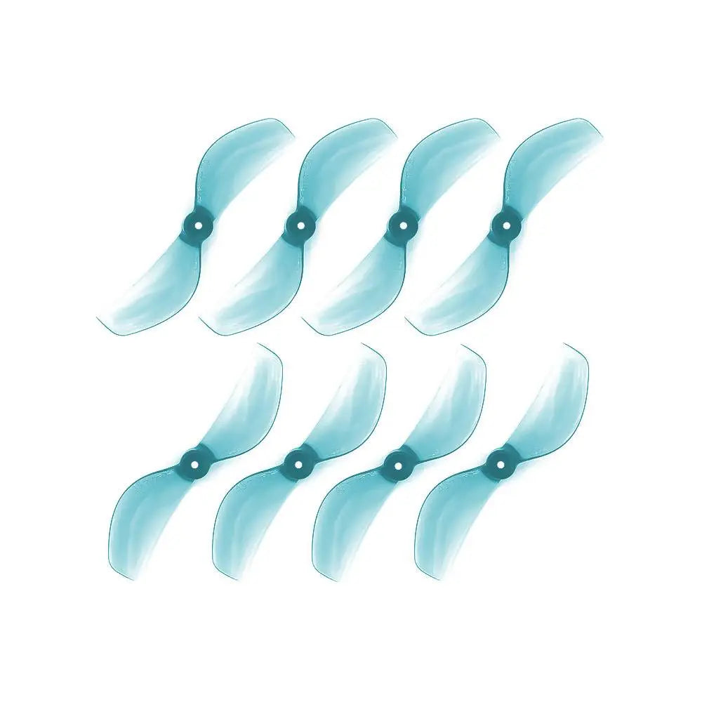 Gemfan 45mm 2-Blade Polycarbonate Propeller (Set of 8) - 1.5mm Clear Blue