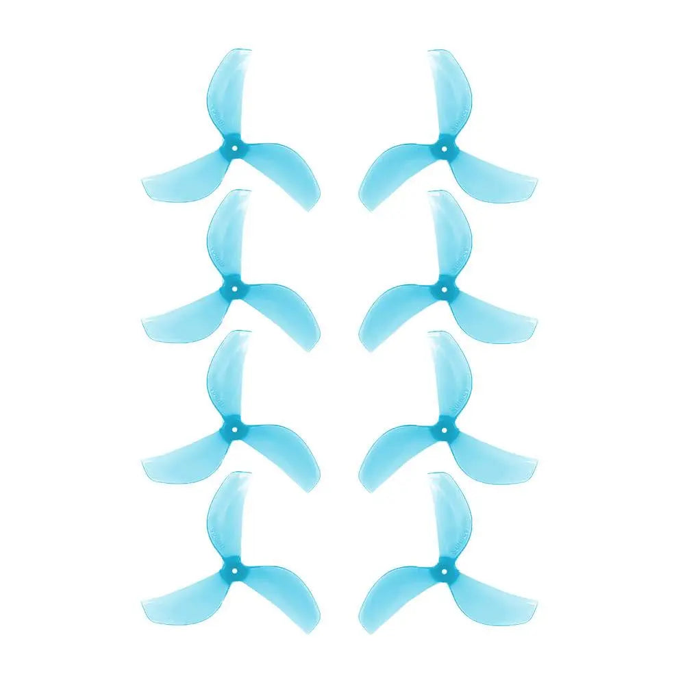 Gemfan 45mm 3-Blade Polycarbonate Propeller (Set of 8) - 1.5mm Clear Blue