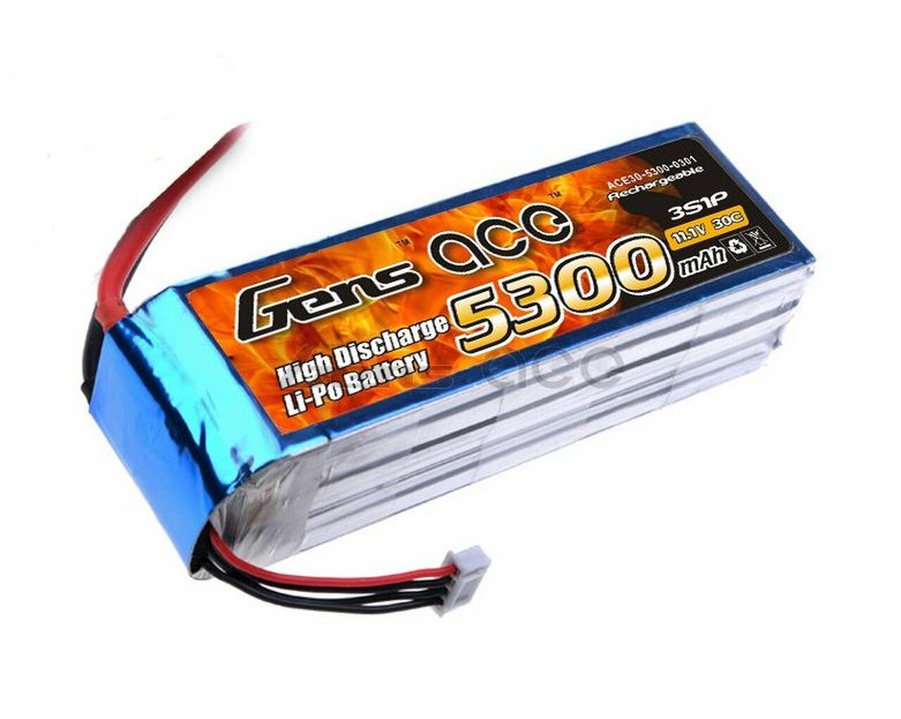 Gens ace 5300mAh 11.1V 30C 3S1P Lipo Battery Pack with XT60 plug