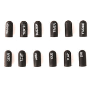 12pcs Labeled Silicon Switch Cover Set - Black, Short