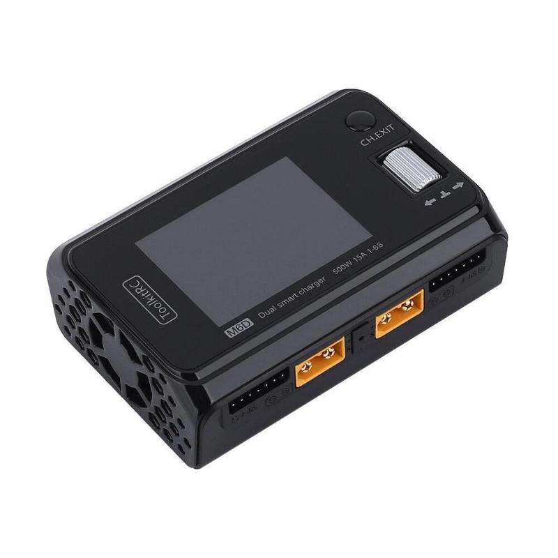 Toolkitrc m6d - dual channel 500w 25a dc charger (black)