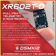CROSSOVER RX XR602T-D(DSMX/2 SPEKTRUM) SBUS/FPORT/RSSI/Full-RFPower/TELEM/D-ANT MicroFPVRX