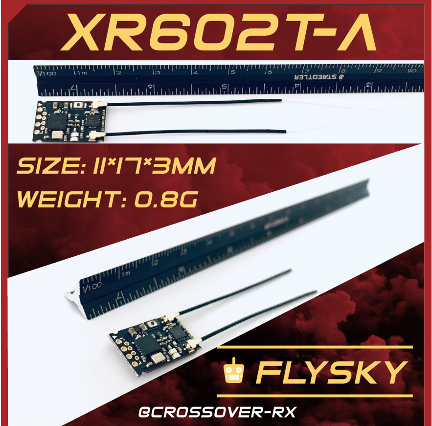 CROSSOVER RX XR602T-A(AFHDS-2A FLYSKY) SBUS/FPORT/RSSI/Full-RFPower/TELEM/D-ANT MicroFPVRX