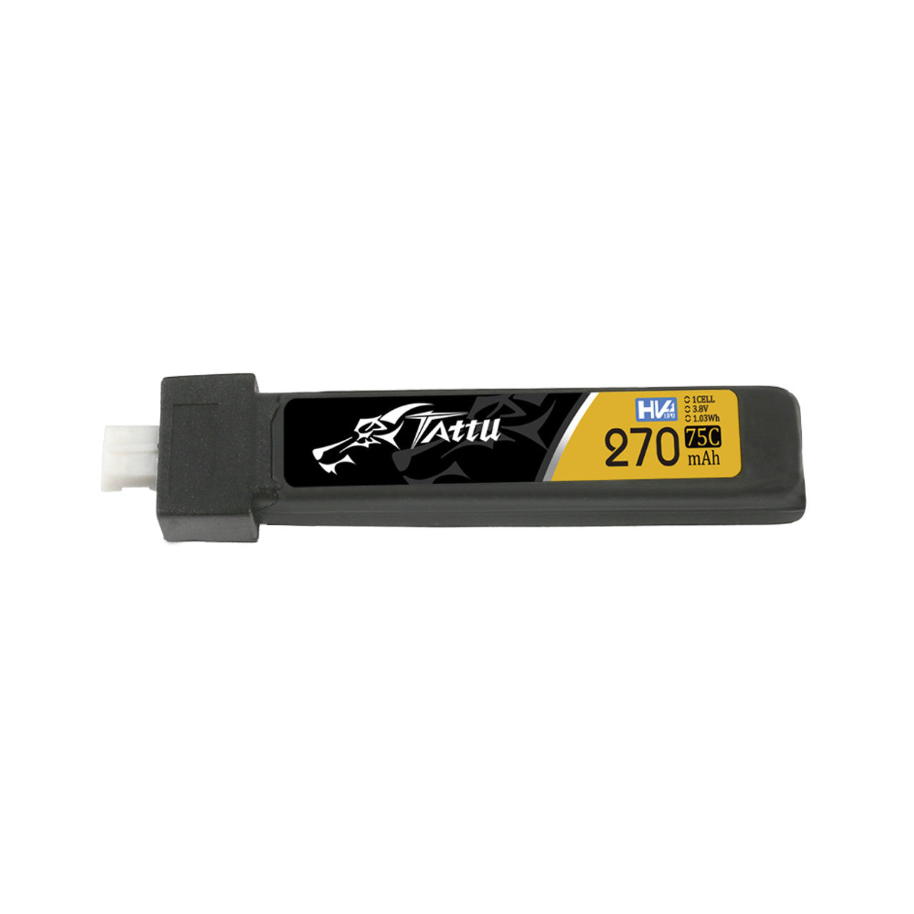 Tattu 270mAh 3.8V 75C 1S HV LiPo Battery with PH2.0 plug – for BetaFPV and Mobula6 micro whoop drones