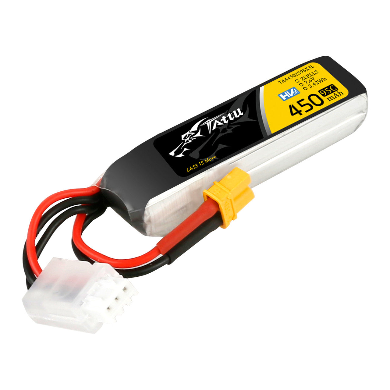 Tattu R-Line 450mAh 2S 7.4V 95C LiPo Battery with XT30 Plug
