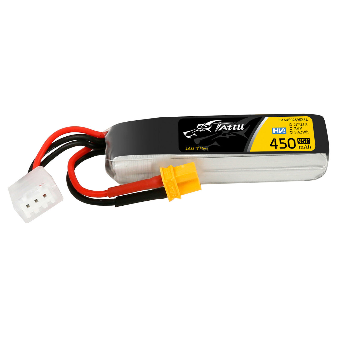 Tattu R-Line 450mAh 2S 7.4V 95C LiPo Battery with XT30 Plug