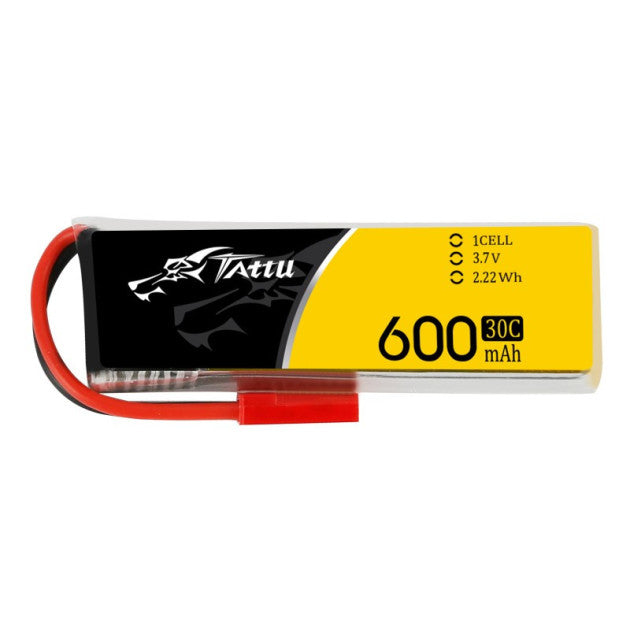 Tattu 600mAh 1S 3.7V 30C LiPo Battery with JST Connector