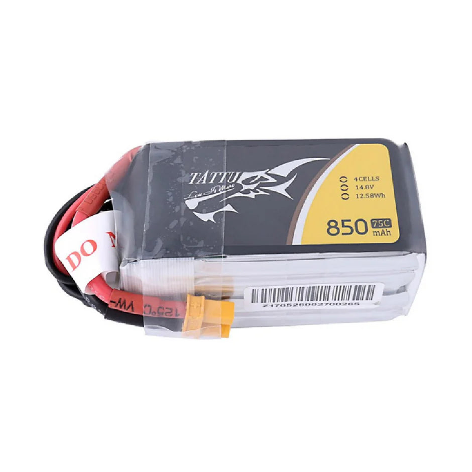Tattu 850mAh 4S 75C LiPo Battery – XT30 Plug (Lightweight FPV Power)
