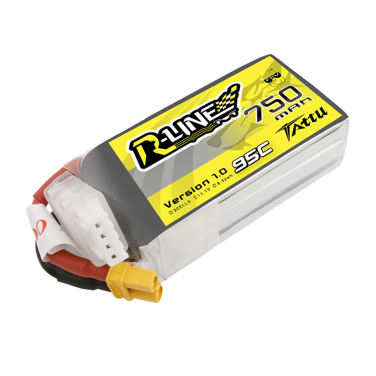 Tattu R-Line 750mAh 3S 11.1V 95C LiPo Battery with XT30 Plug