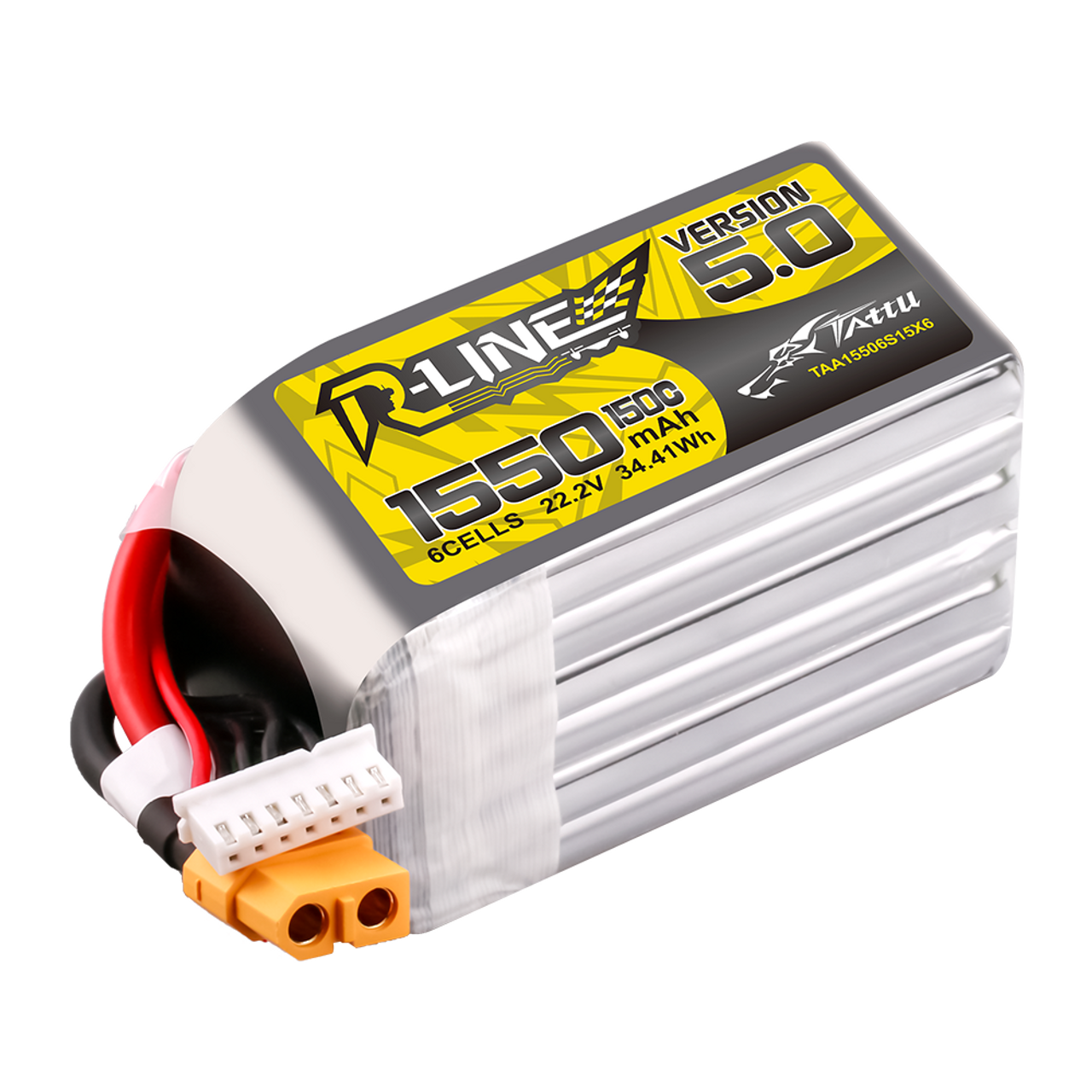 Tattu R-Line Version 5.0 1550mAh 6S 22.2V 150C LiPo Battery with XT60 Plug