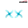 GEMFAN 1609-4 40MM QUAD-BLADE 1.5MM SHAFT PROPELLERS - (4CW+4CCW) Clear Blue