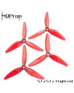 HQ Durable Prop 5.1X5.1X3 (2CW+2CCW) Color Light Red Poly Carbonate