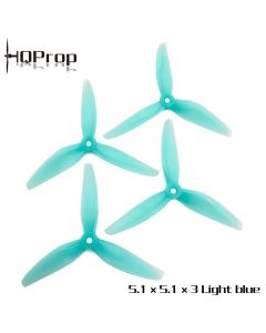 HQ Durable Prop 5.1X5.1X3 (2CW+2CCW)Color Light Blue Poly Carbonate