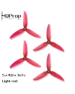 HQ Durable Prop 5X4.8X3V1S (2CW+2CCW) Color Light Red Poly Carbonate