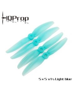 HQ Durable 2 Blade Prop 5X5V1S (2CW+2CCW) Color Light Blue Poly Carbonate