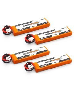 CNHL MiniStar Series 450mAh 3.8V 1S 70C HV LiPo Battery with PH2.0 Plug (4 Pack)