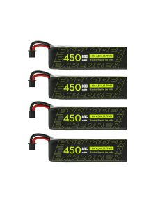 Flywoo Explorer 1S 450mAh HV V2 LiPo Battery (A30 Plug) - Pack of 4