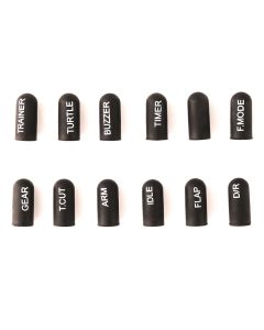 12pcs Labeled Silicon Switch Cover Set - Black, Short